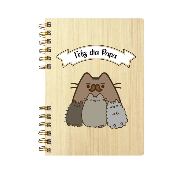 Cuaderno de Madera | Feliz Dia Papá Cats