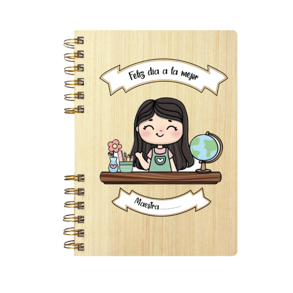 Cuaderno de Madera | Feliz Dia de la Profesora