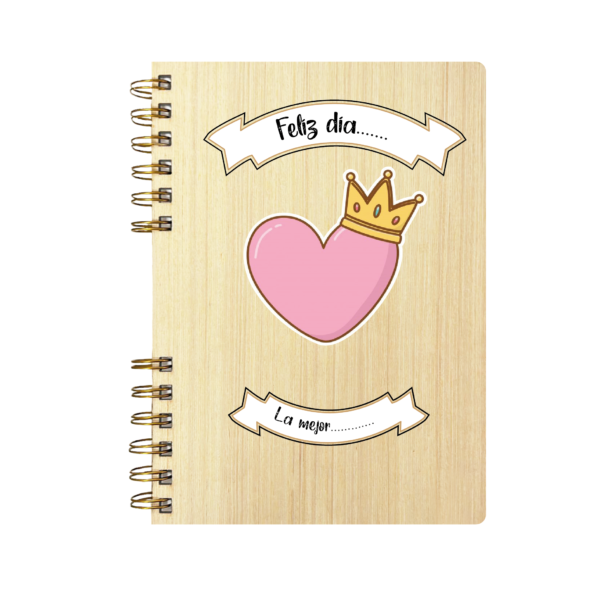 Cuaderno de Madera | Personalizado Corazon