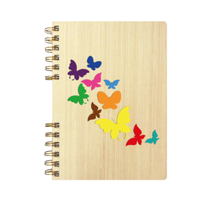 Cuaderno de Madera | MARIPOSAS DE COLORES