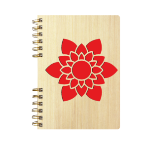 Cuaderno de Madera | FLOR ROJA