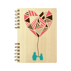 Cuaderno de Madera | PINGUINOS ENAMORADOS