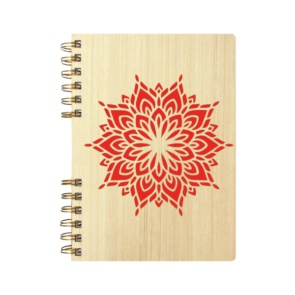 Cuaderno de Madera | FLOR ROJA ABIERTO